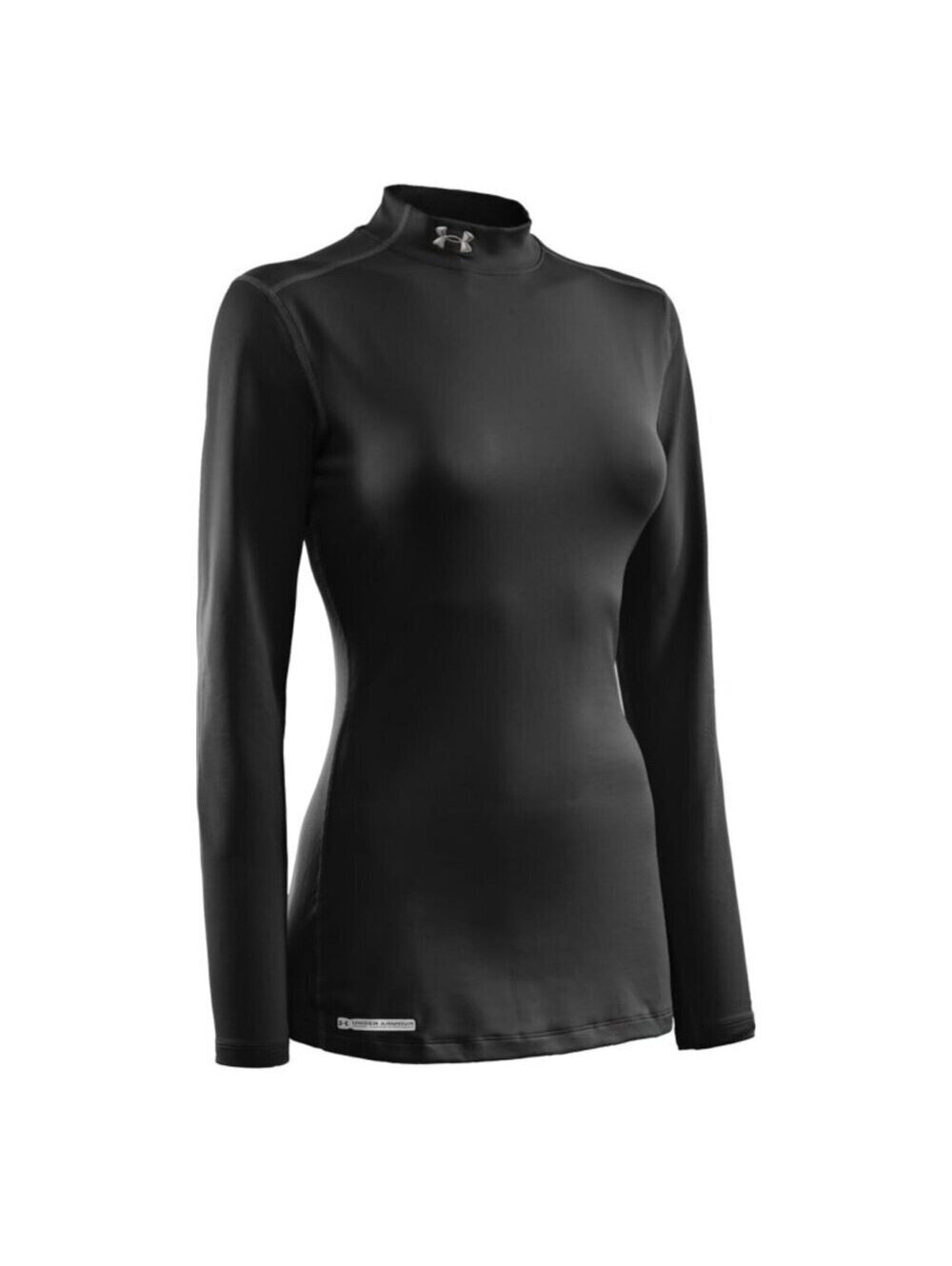 Under Armour Women's ColdGear Fitted Long Sleeve Mock Shirt Black Sz M